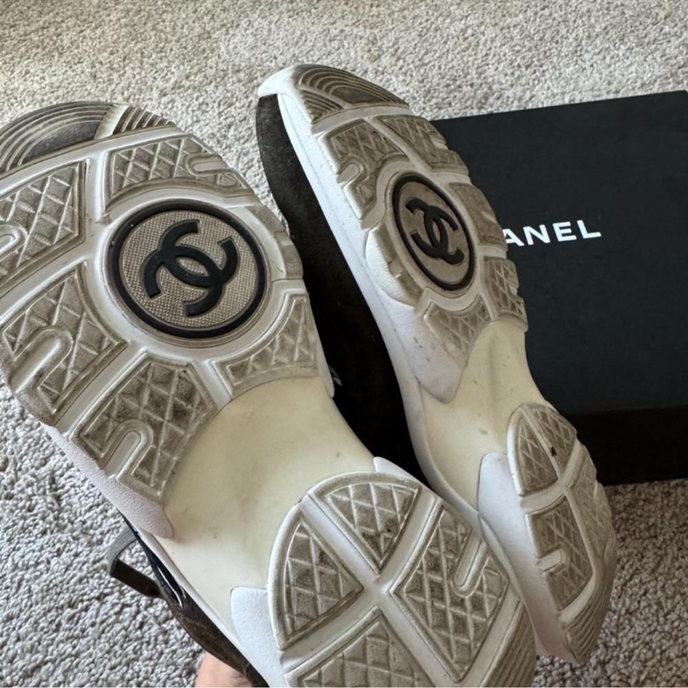 CHANEL Brown/Olive and White Casual Sneakers - Picture 8 of 8